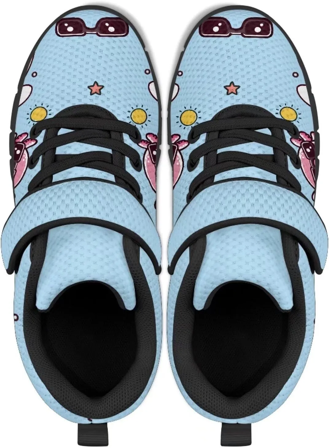 Children's Single Buckle Sneakers,Lightweight Fashion Tennis Shoes Anti-Skid Mesh Sneakers for Jogging Cycling