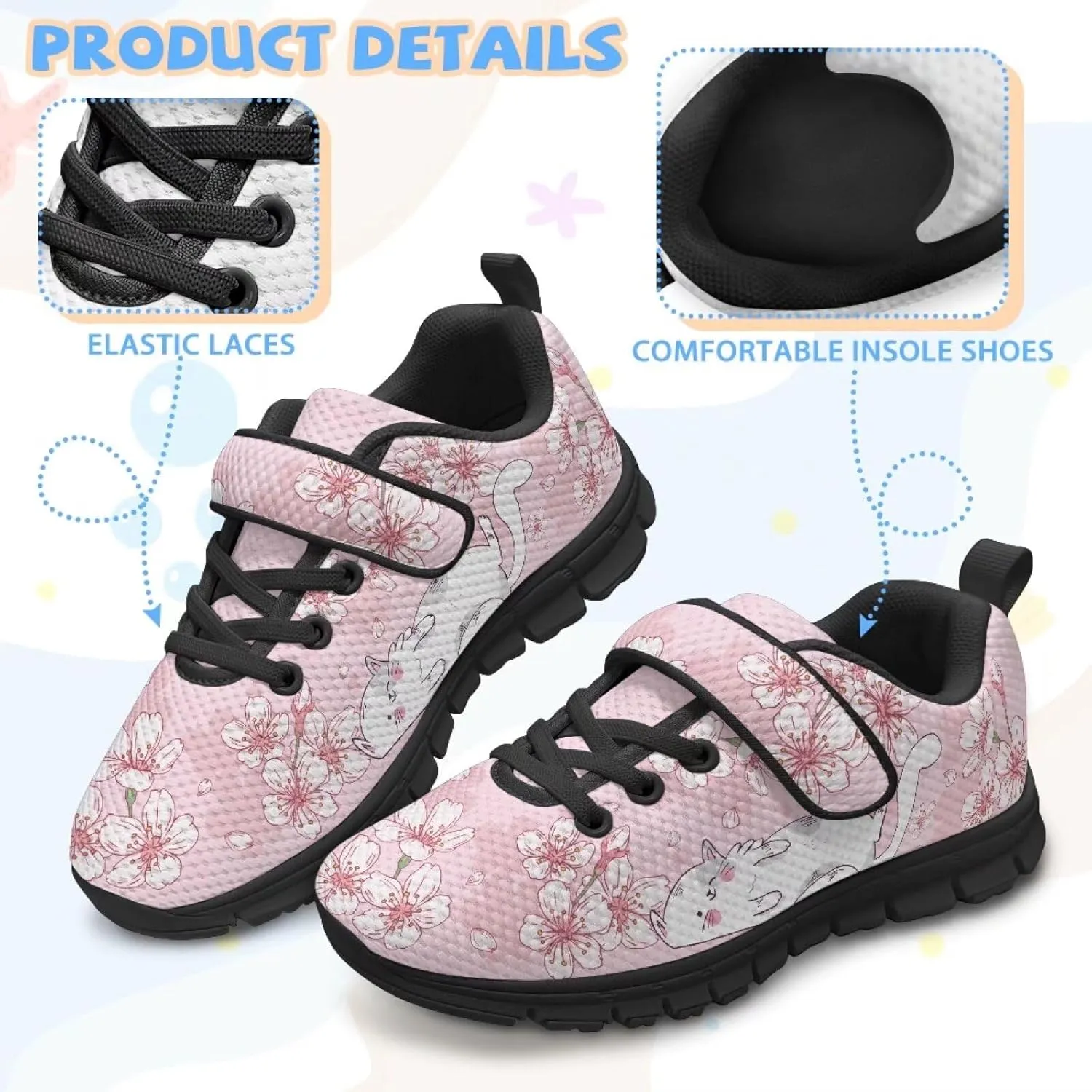 Children's Spring Casual Sneakers,Lightweight School Single Buckle Sports Shoes Girls Uniform-Dress Shoes