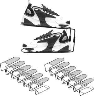 CiBiZi Shoe Slots Organizer Shoe Space Saver Organizador de Zapatos Metal Shoe Stackers for a Pair of Shoes Double Layer Shoe Holder Shoe Storage Closet Organizers 12PACK Black