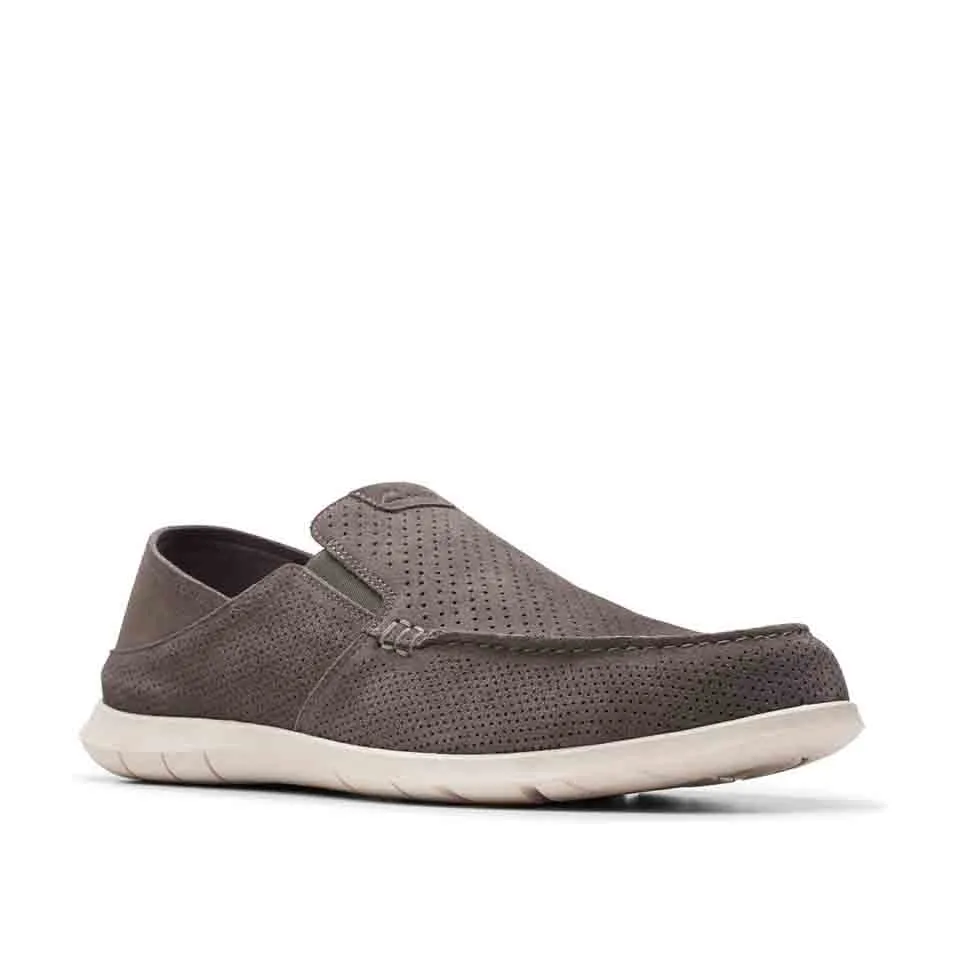 Clarks Men's Flexway Easy Light Tan | Dark Grey Suede