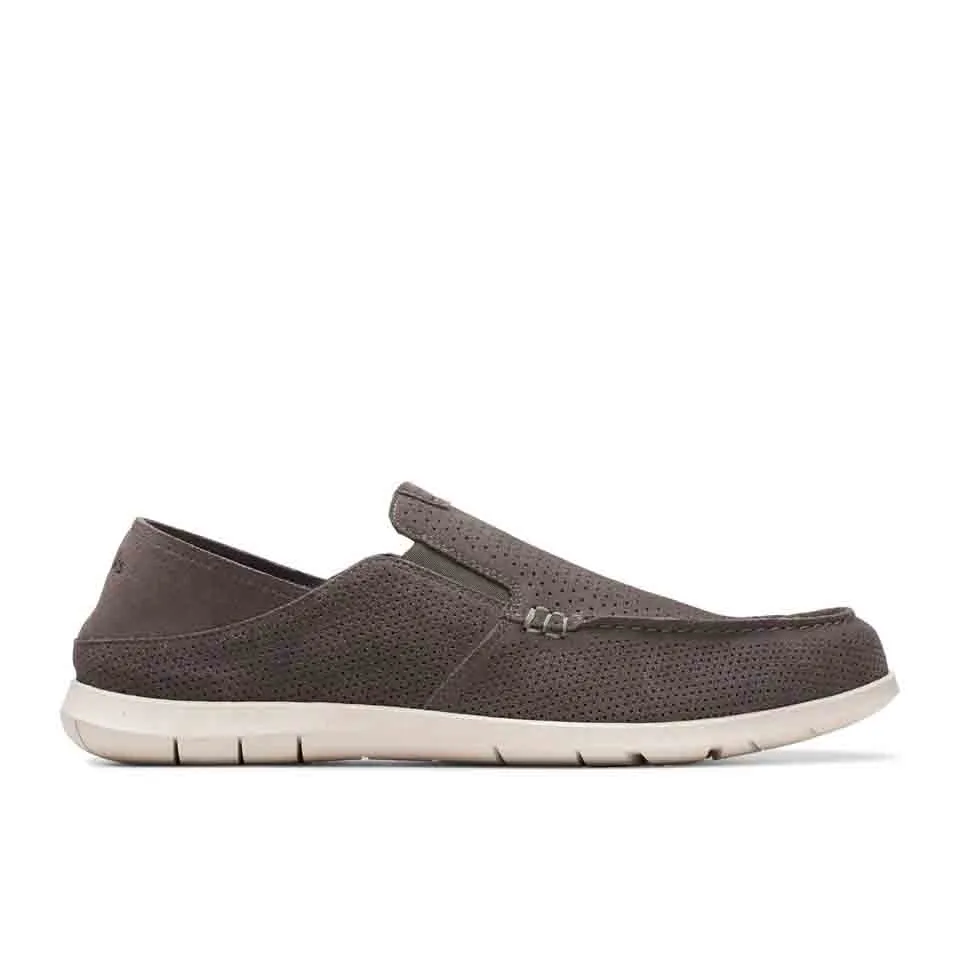 Clarks Men's Flexway Easy Light Tan | Dark Grey Suede