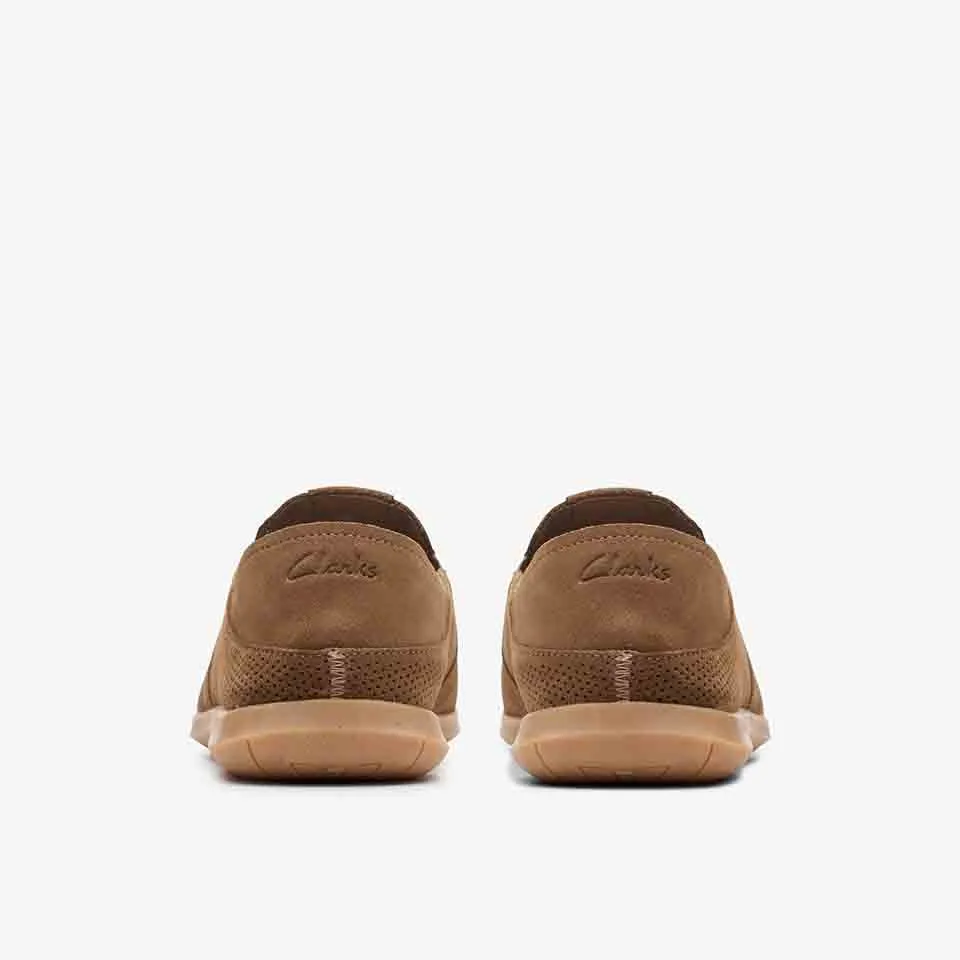 Clarks Men's Flexway Easy Light Tan | Dark Grey Suede