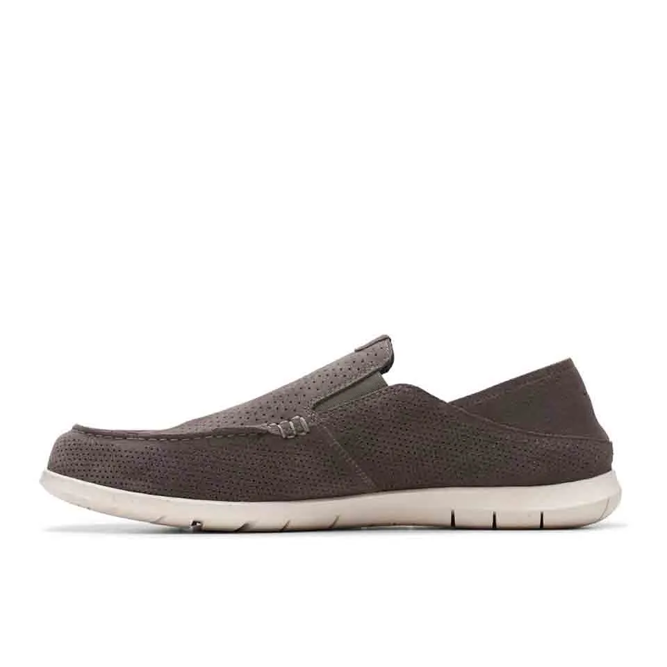 Clarks Men's Flexway Easy Light Tan | Dark Grey Suede