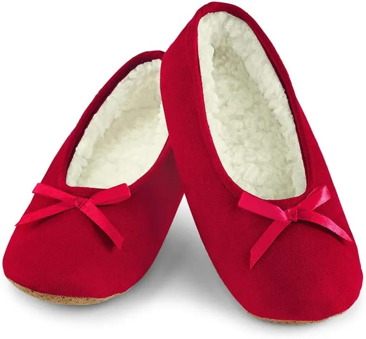 Collections Etc Faux Suede Cozy Ballerina Slippers