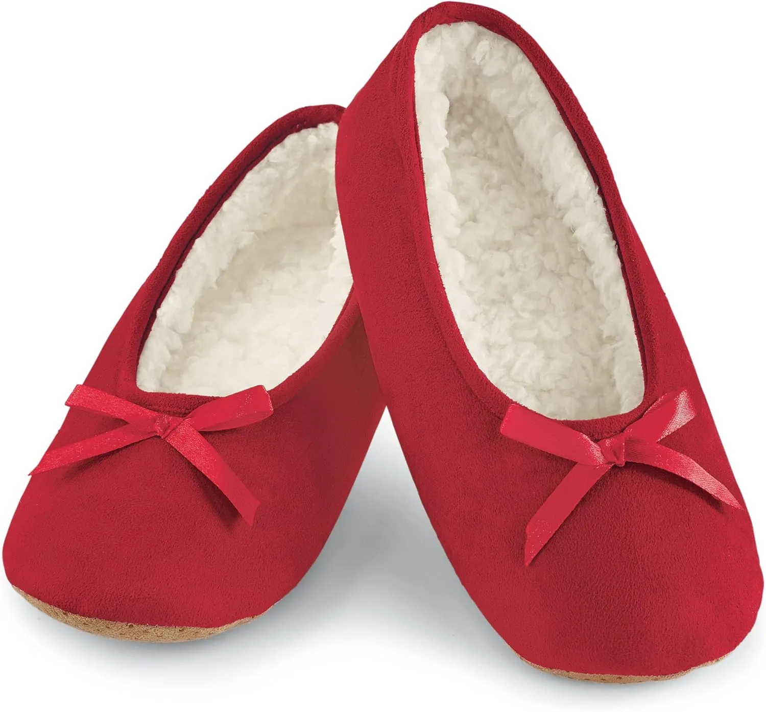Collections Etc Faux Suede Cozy Ballerina Slippers