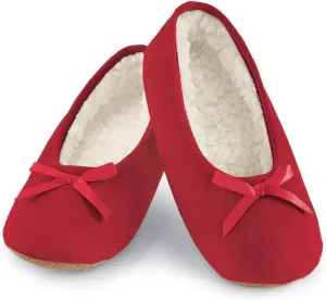 Collections Etc Faux Suede Cozy Ballerina Slippers