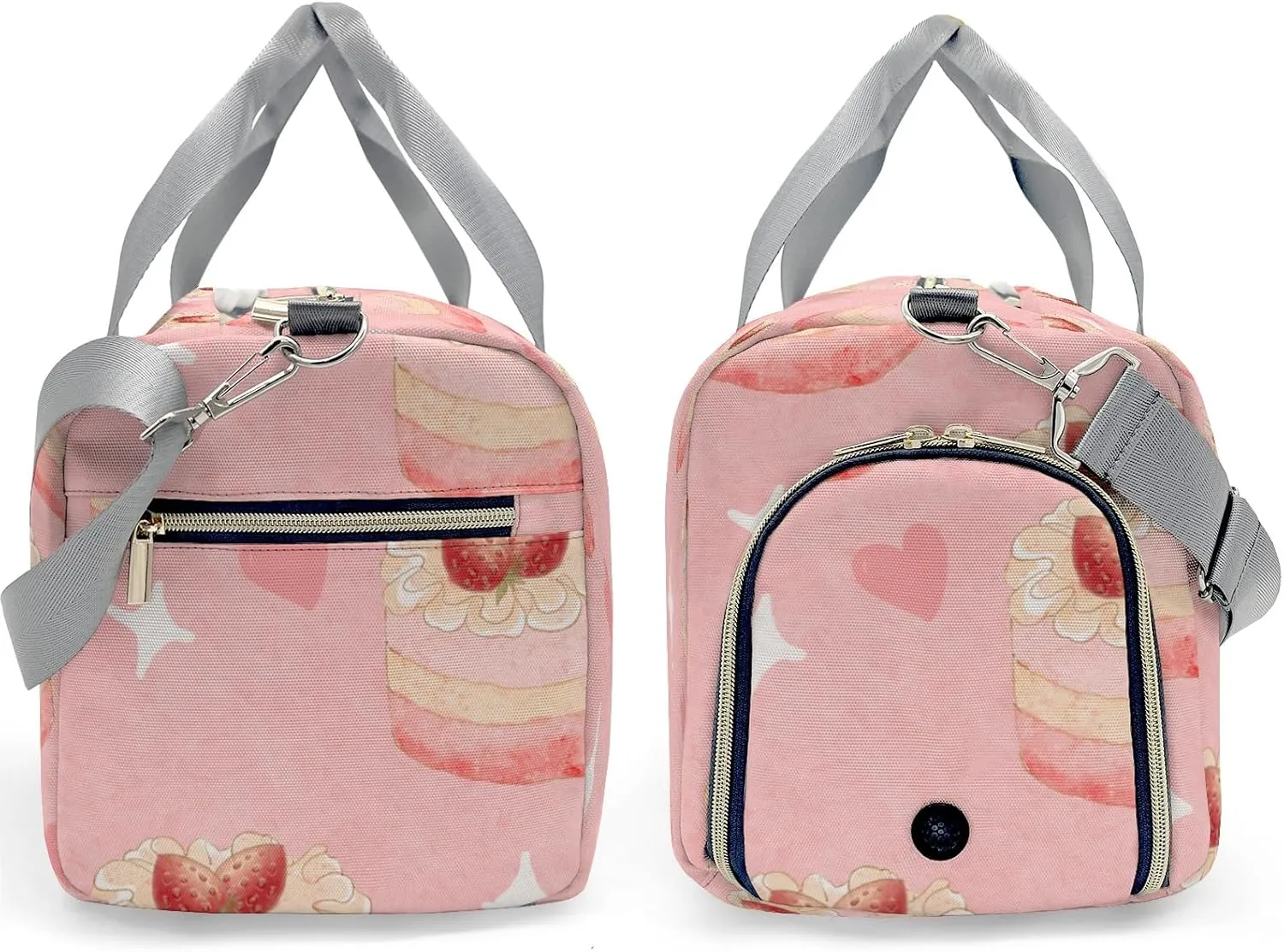 Colorful Cake Dessert Personalized Duffel Bag,Custom Travel Gym Bag with Name,Waterproof Sports Overnight Bag with Shoe Compartment & Shoulder Strap