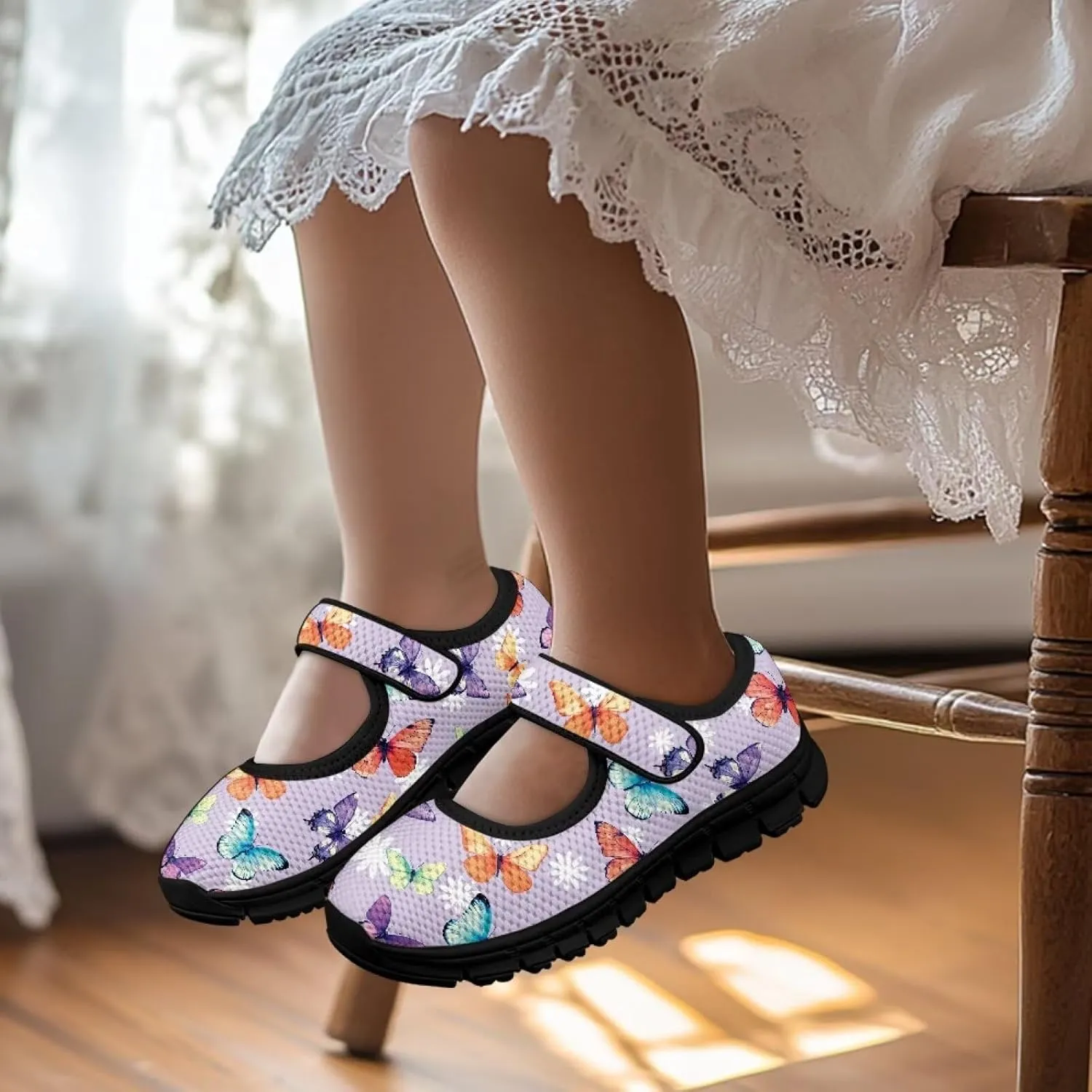 Comfortable Slip-On Sneaker for Girls,Girls'Mary Jane Shoes for Party,Cartoon Walking Flat Shoes for Daily Wear