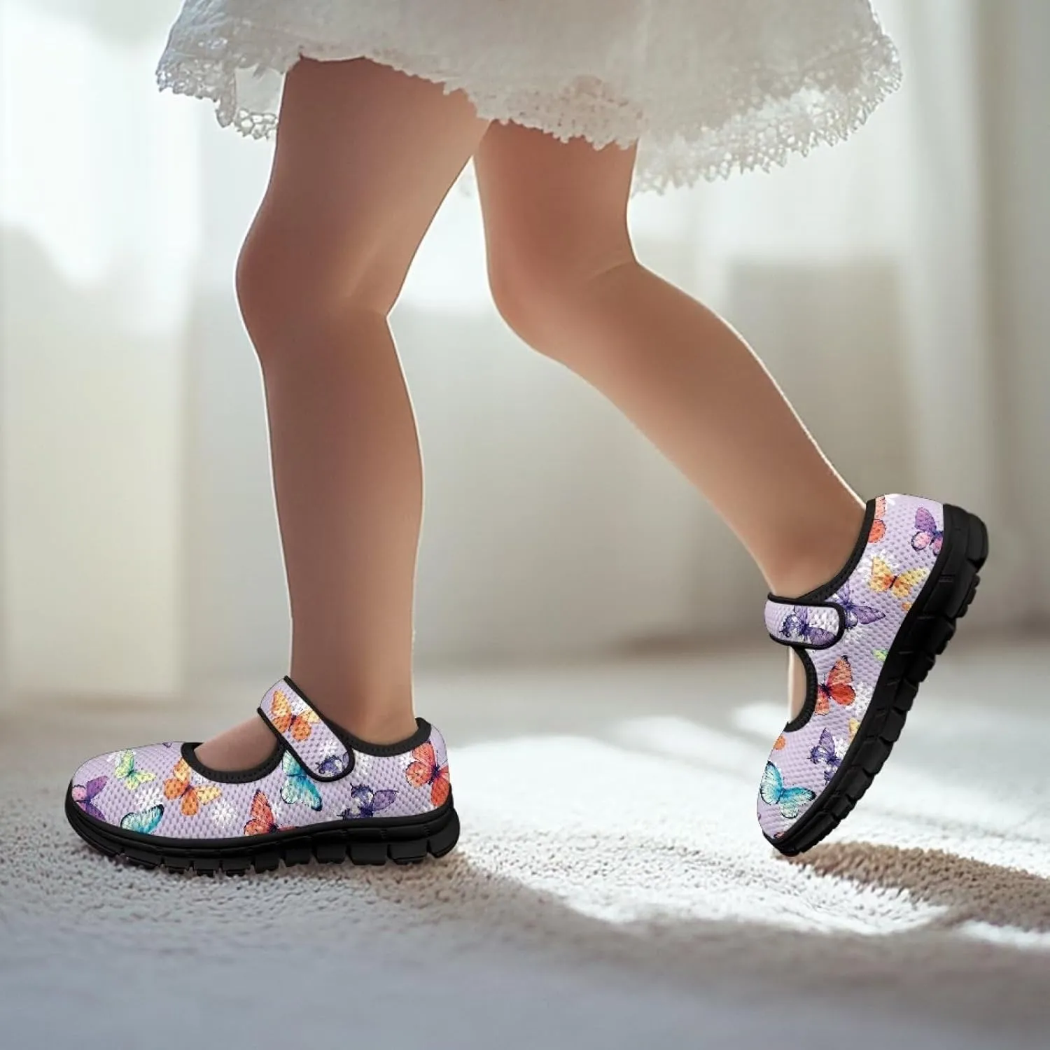 Comfortable Slip-On Sneaker for Girls,Girls'Mary Jane Shoes for Party,Cartoon Walking Flat Shoes for Daily Wear