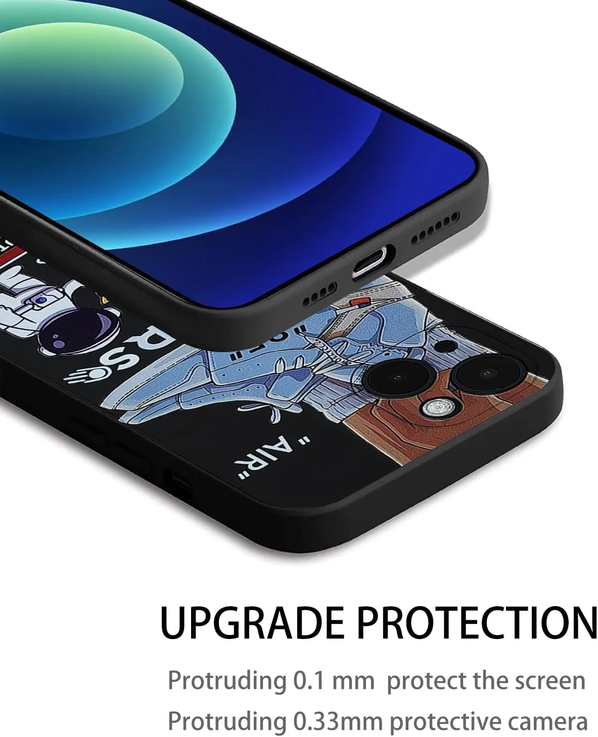 Compatible for iPhone 14 Case Soft Silicone Anti Scratch Shockproof Sports Astronaut Phone Case Suitable for Cool Case for iPhone 14 Suitable for Teenagers Boys Girls 6.1 Inches