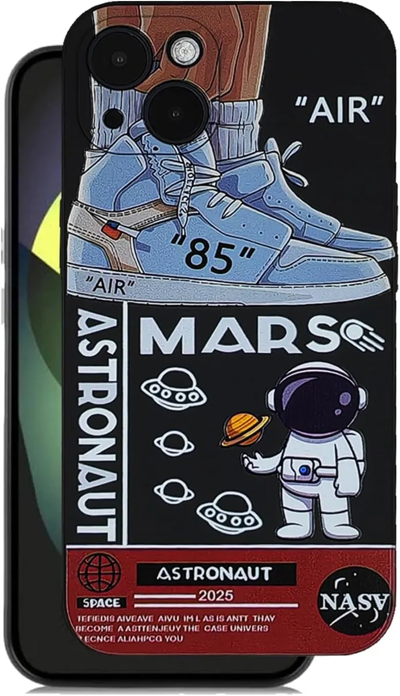 Compatible for iPhone 14 Case Soft Silicone Anti Scratch Shockproof Sports Astronaut Phone Case Suitable for Cool Case for iPhone 14 Suitable for Teenagers Boys Girls 6.1 Inches