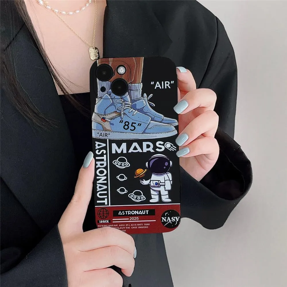 Compatible for iPhone 14 Case Soft Silicone Anti Scratch Shockproof Sports Astronaut Phone Case Suitable for Cool Case for iPhone 14 Suitable for Teenagers Boys Girls 6.1 Inches