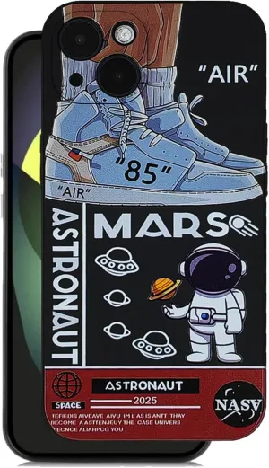 Compatible for iPhone 14 Case Soft Silicone Anti Scratch Shockproof Sports Astronaut Phone Case Suitable for Cool Case for iPhone 14 Suitable for Teenagers Boys Girls 6.1 Inches