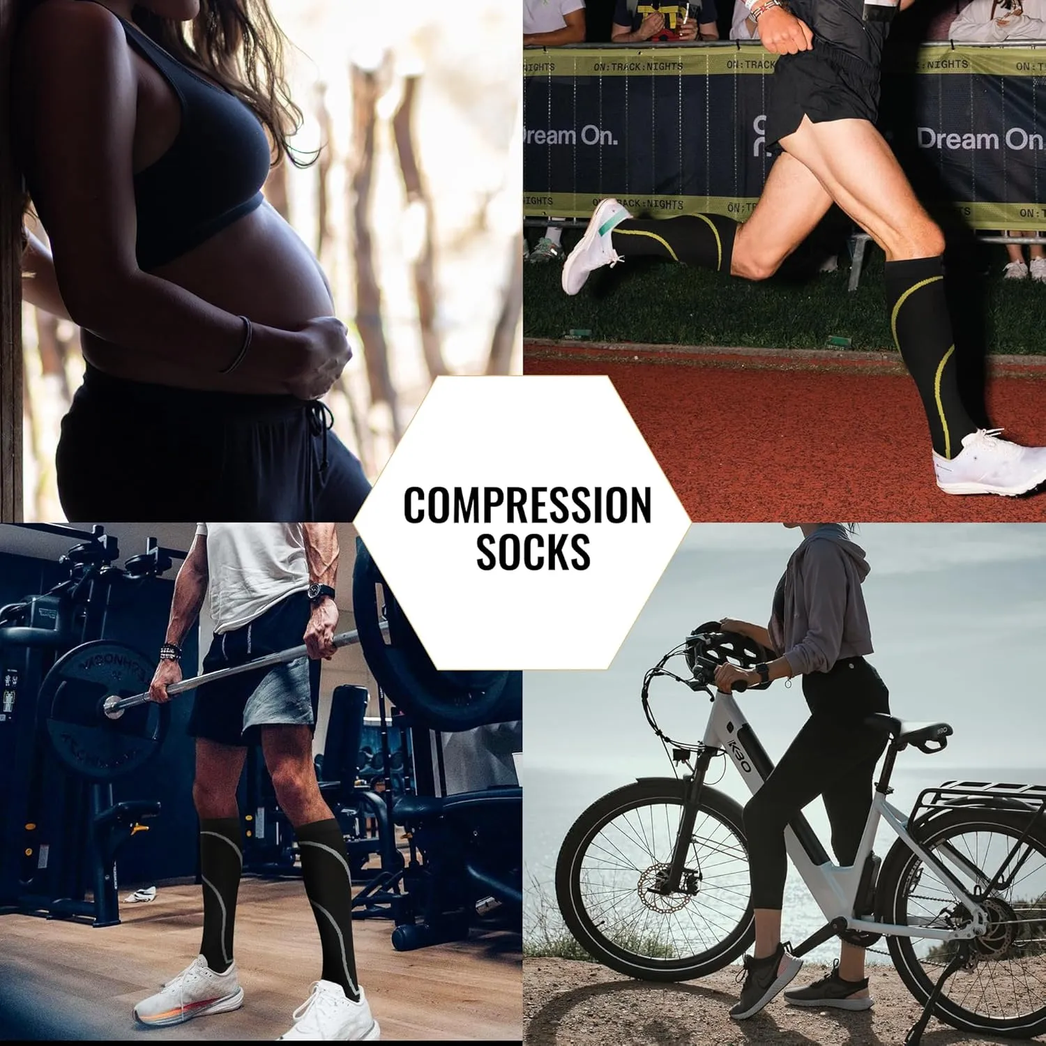 Compression Socks for Women Men Circulation Knee High 8 Pairs for Nurses, Running, Travel, Athletic