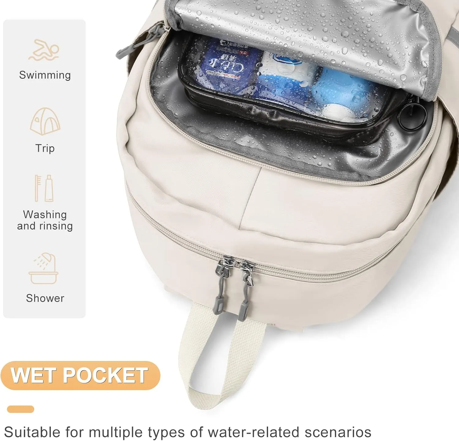 Coofay Gym Backpack for Women - Waterproof, Lightweight, Large Travel Sports Gym Bag with Shoe Compartment