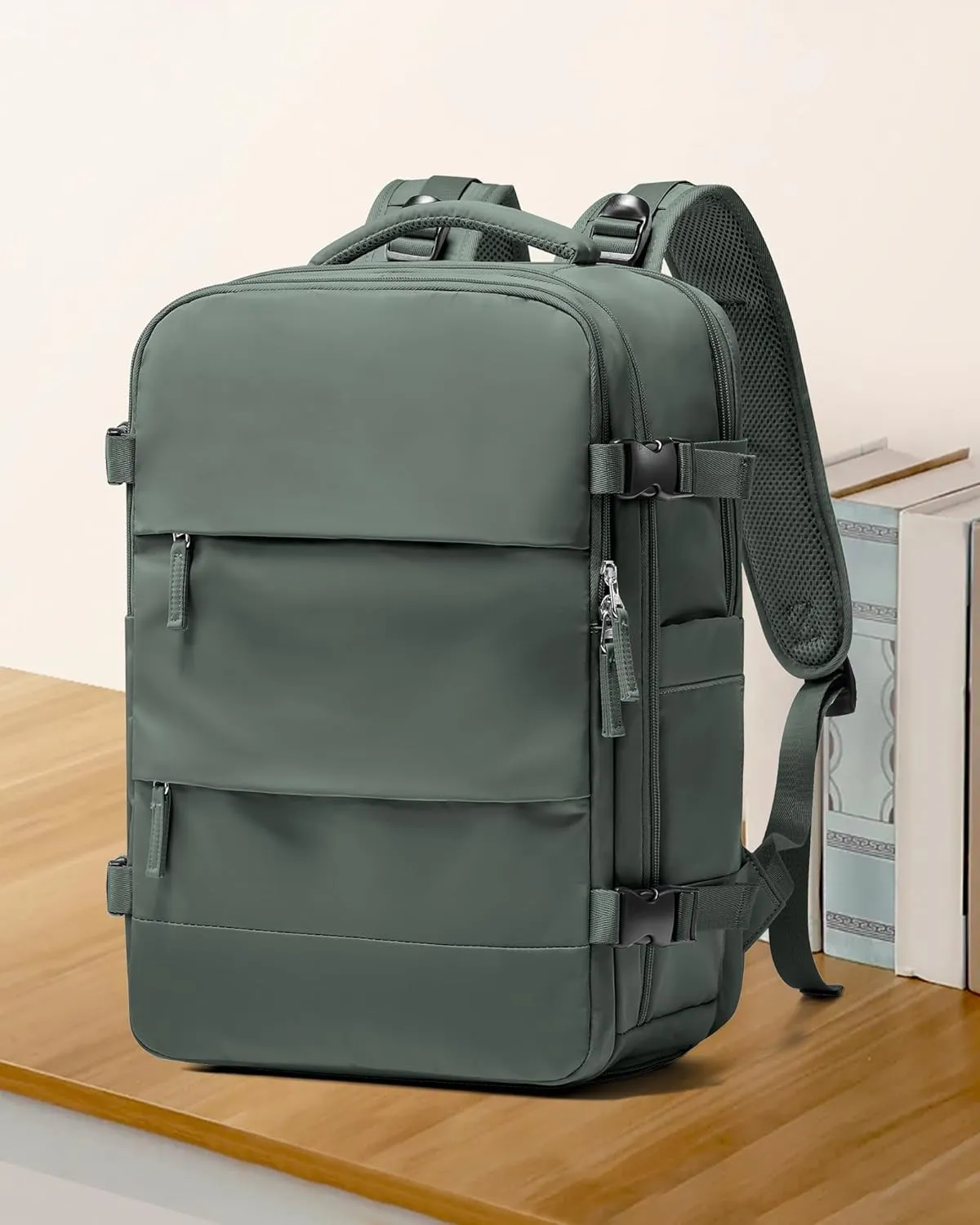 coowoz Large Travel Backpack For Women Men,Carry On Backpack,Hiking Backpack Waterproof Outdoor Sports Rucksack Casual Daypack Travel Essentials(Olive Green)
