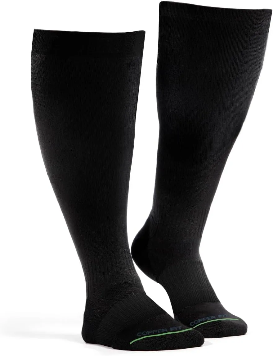 Copper Fit Viscose Bamboo Extra Soft & Comfortable Wide Calf Socks For Men &Women Easy On, Easy Off, Circulation &Swelling Relief For Travel, Nurses, Running, & Recovery