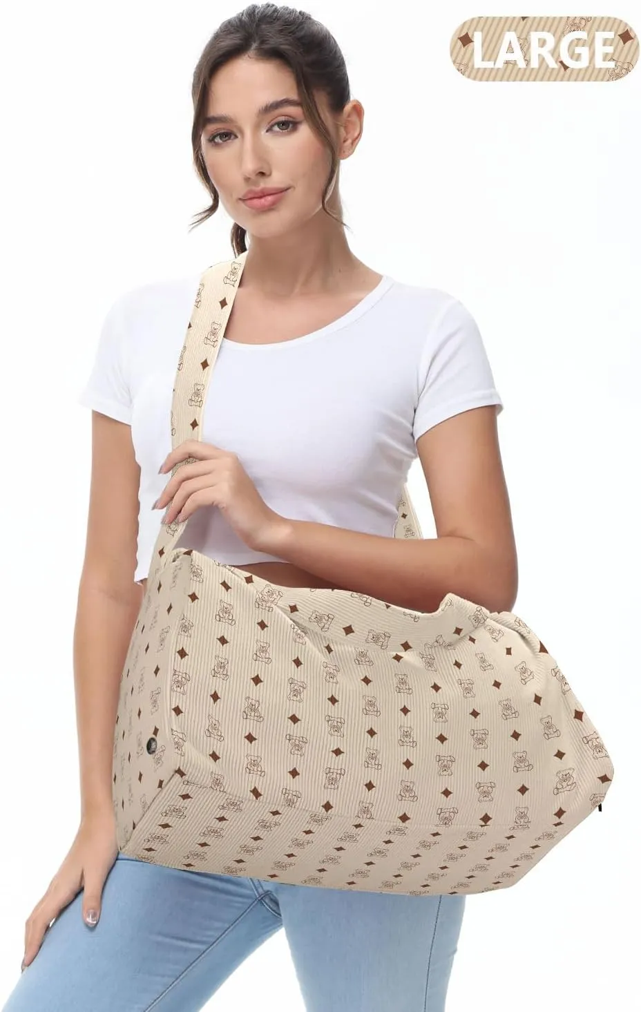 Corduroy Large Gym Bag for Women with Shoes Compartment, Stylish Duffle Travel Bag for Plane, Lightweight Duffle Bag for Women & Men, Sport Gym Tote Bag with Wet Pocket