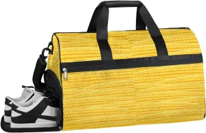 Corncob Pattern Funny Gym Bag Womens Mens Travel Duffel Bag Sport Gym Tote Bags Weekend Overnight Bag Gymbag with Shoe Compartment