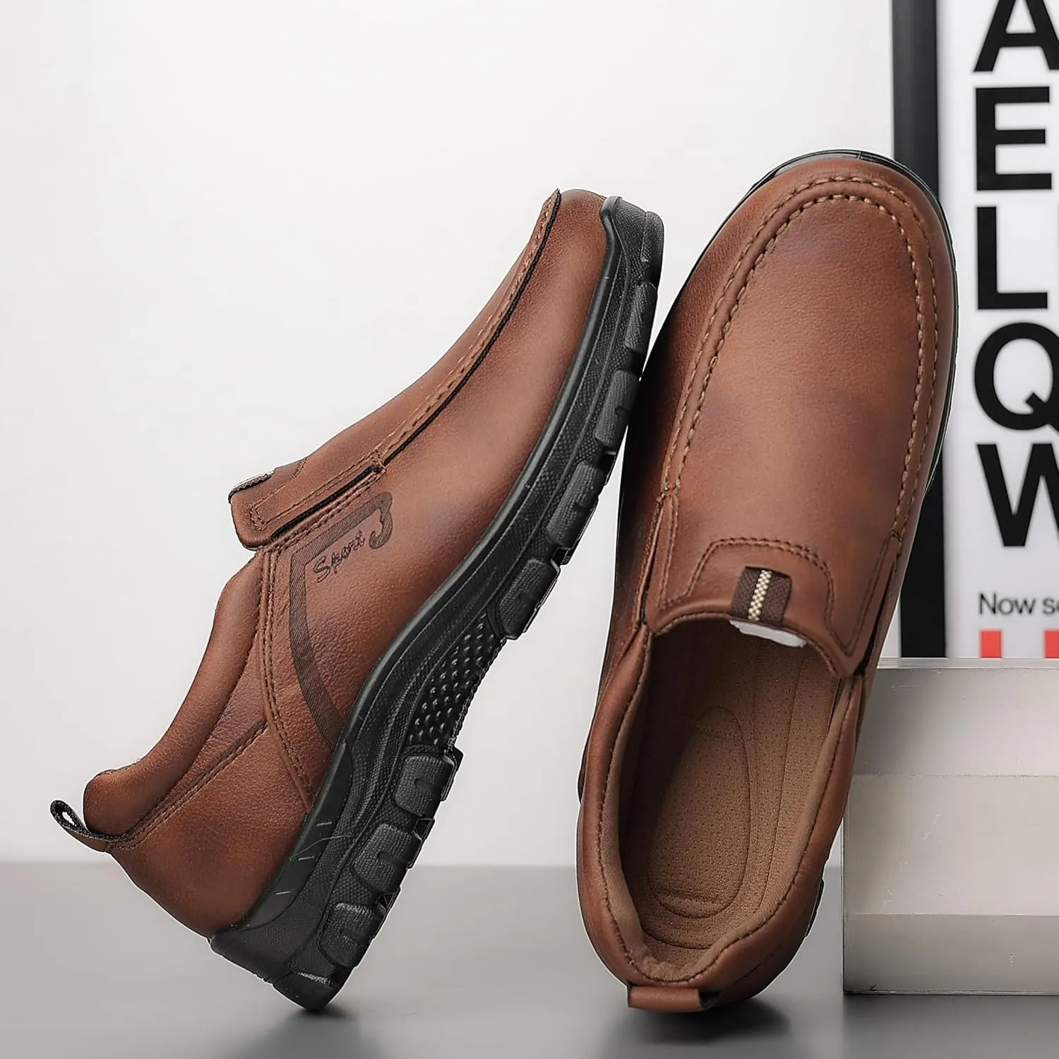 COSIDRAM Mens Loafers Slip on Shoes Casual Comfort Soft Moccasin Daily Flats Driving Walking Shoes Lightweight