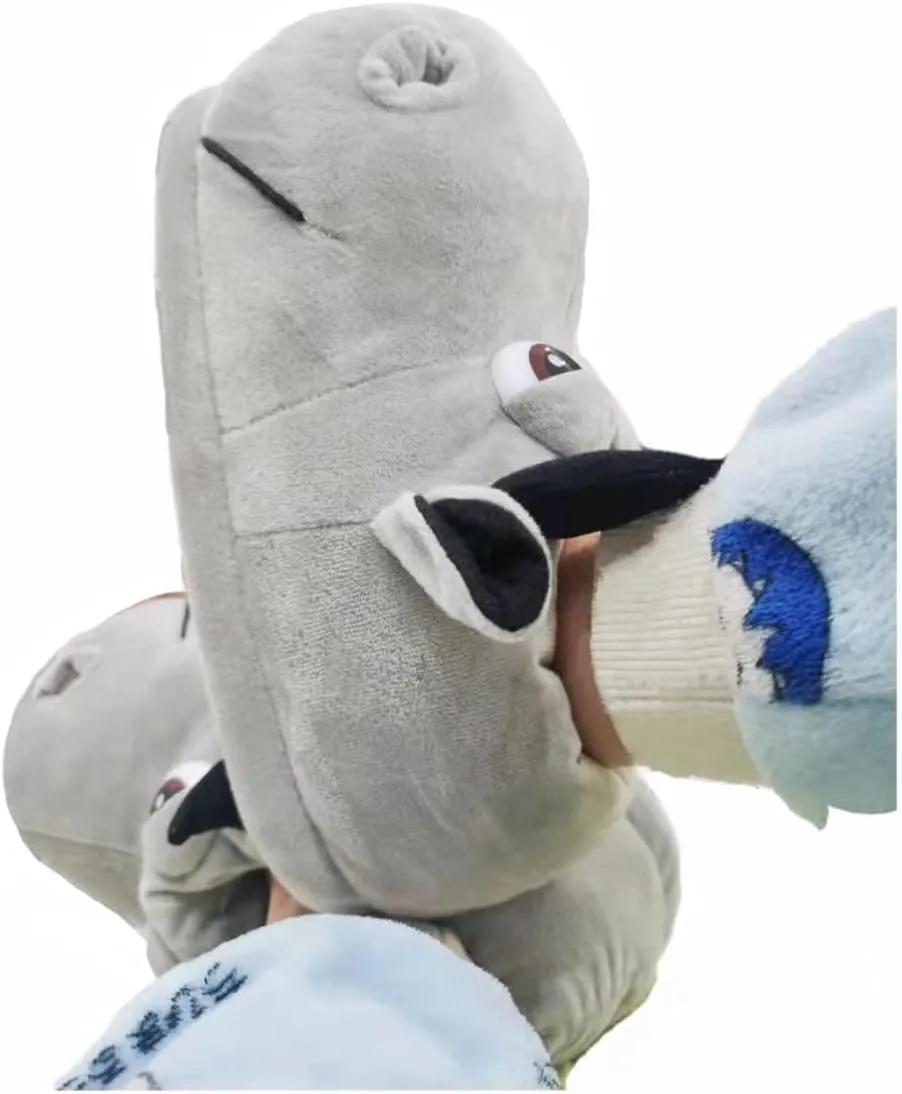 Cotton Hippo Slippers - Adult & Children Plush Animal Slippers - Gray