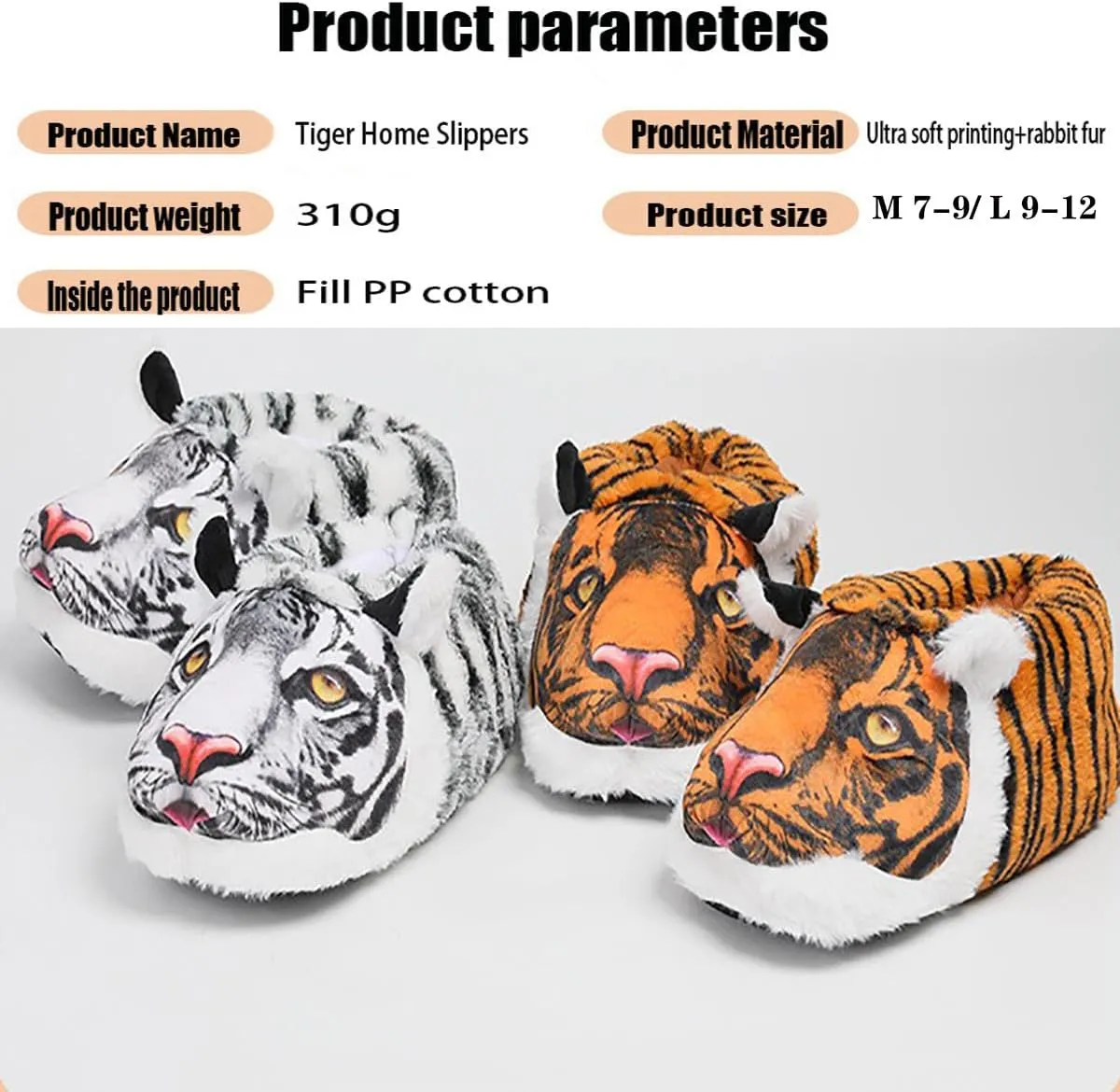 Cotton Hippo Slippers - Adult & Children Plush Animal Slippers - Gray