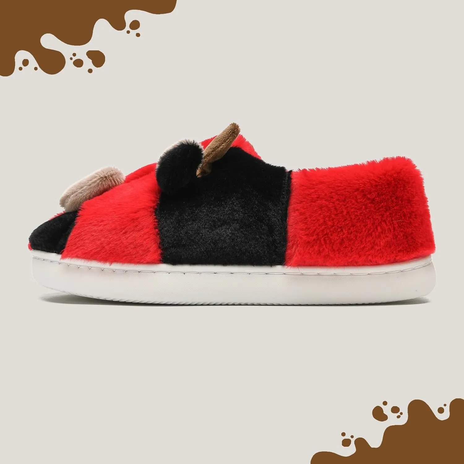 Cow Slippers for Women Men, Fluffy Cute Memory Foam Lightweight House Shoes Cozy Cartoon Slippers with Polar Fleece Lining Funny Furry Kawaii Bedroom Indoor and Outdoor