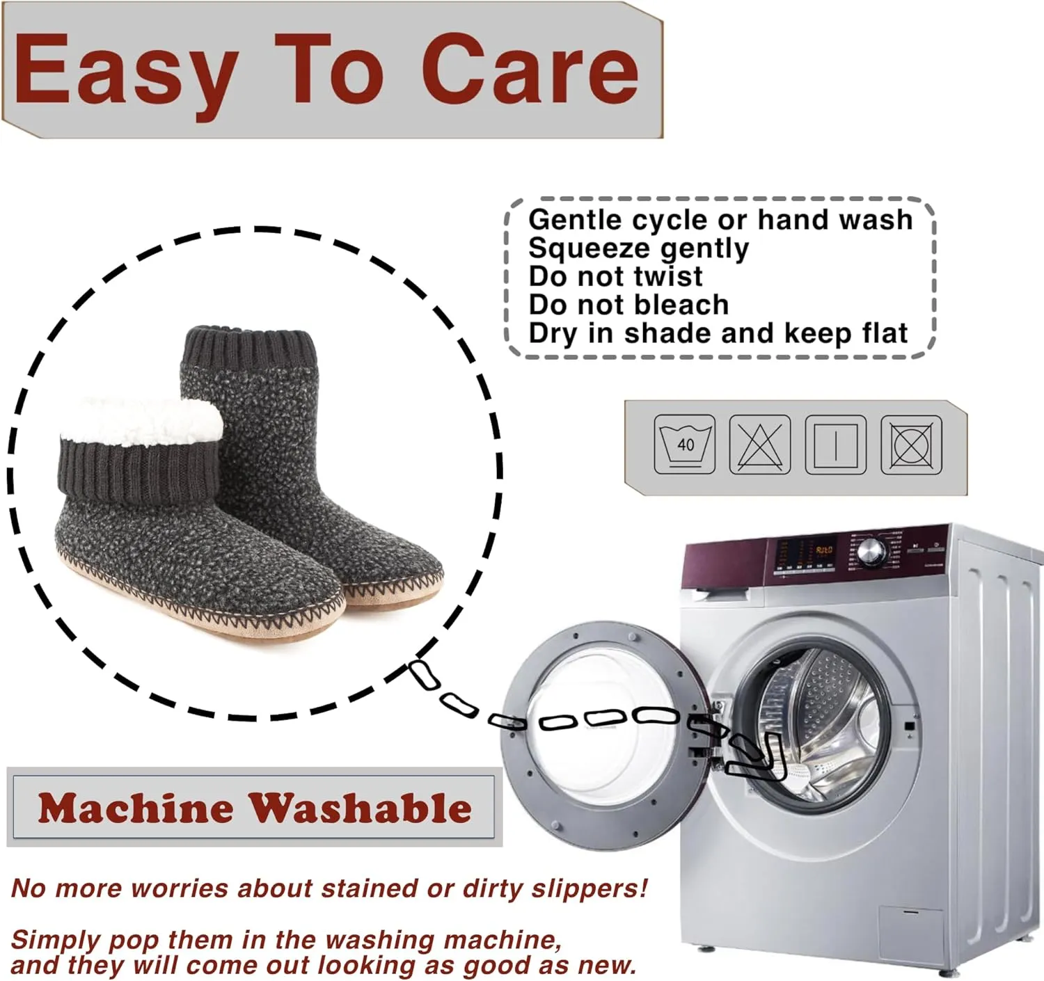 Cozy Boot Slippers for Men Indoor, Fuzzy House Shoes with Non Slip Gripper Soles, Soft Warm Moccasin Socks, Winter Gifts for Christmas Unique