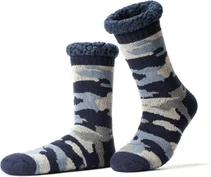 Cozylook Men's Fuzzy Slipper Socks - Non-Slip Grips, Thermal Winter Socks, Plush Sherpa Lined, Gifts & Stocking Stuffers