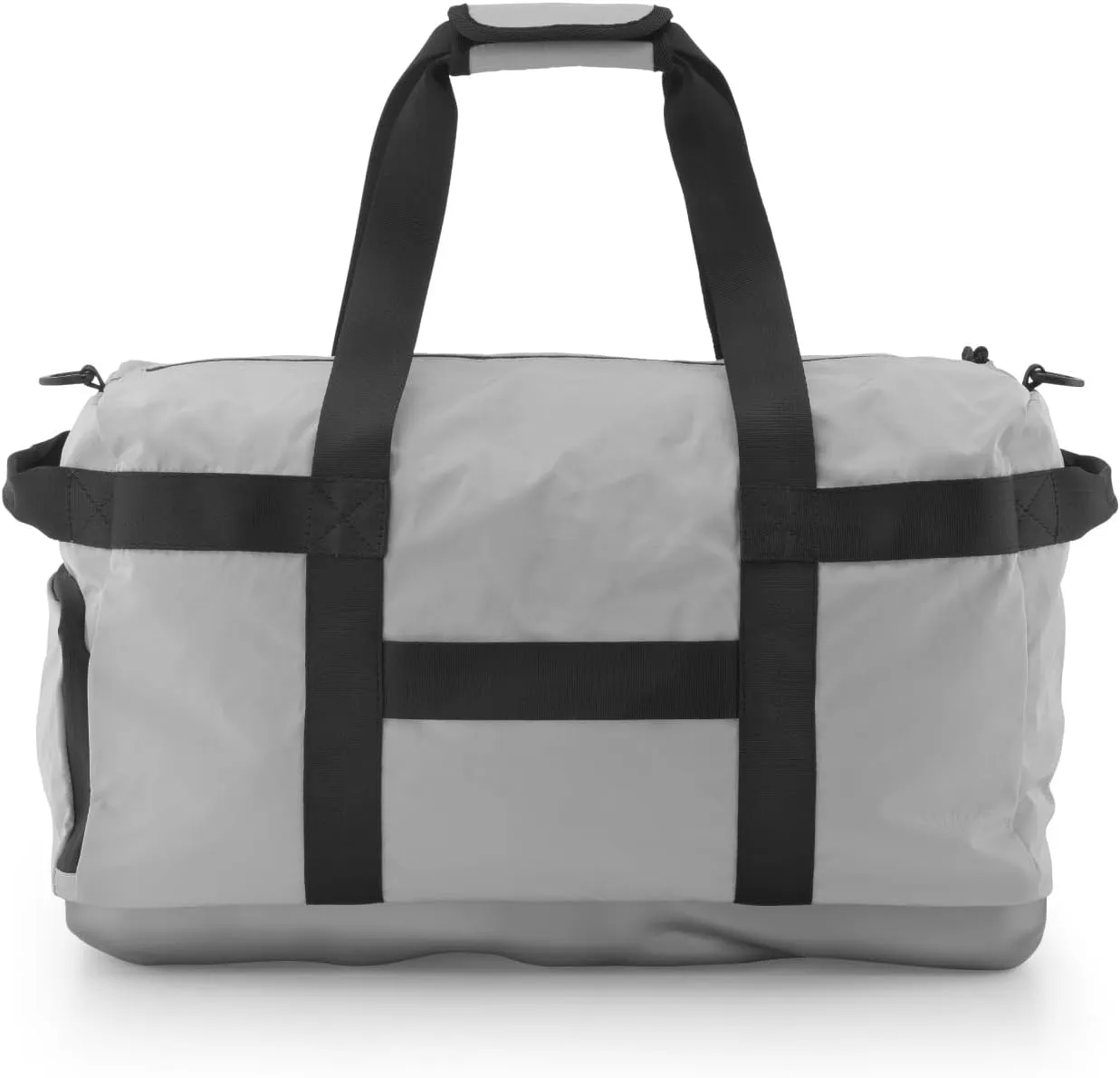 Crash Baggage Hard Weekender Bag – Travel Duffel with Structured Base, Lightweight, Durable & Water Resistant - Weekend Bag & Carry On with Luggage Strap, 34L - Silver