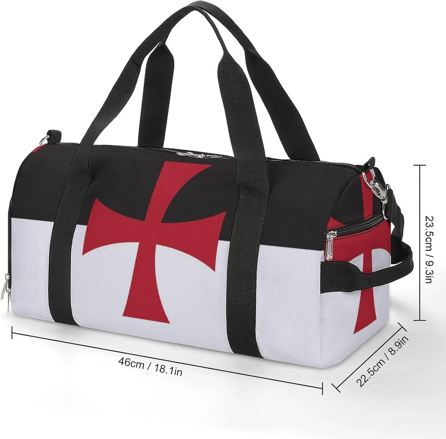 Crusaders Knights Templar Flag Gym Bag-Workout Organizer with Water Resistant Compartments for Gym Lovers, style-33-6