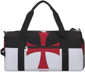 Crusaders Knights Templar Flag Gym Bag-Workout Organizer with Water Resistant Compartments for Gym Lovers, style-33-6