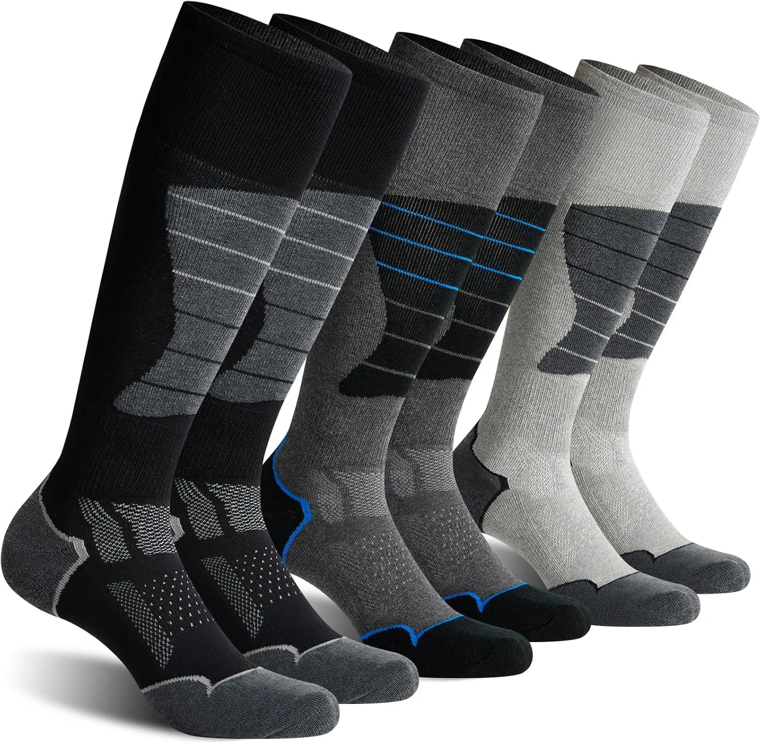 CS CELERSPORT 2/3/4 Pack Ski Socks for Men and Women Skiing, Snowboarding, Winter Performance Socks