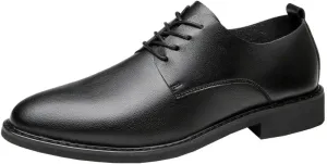 CSCDD Men's Casual Waxing Lace-up Formal Leather Shoes Soft Sole Comfortable Versatile Suitable for Driving Office Daily Travel Soft Sole Non-Slip