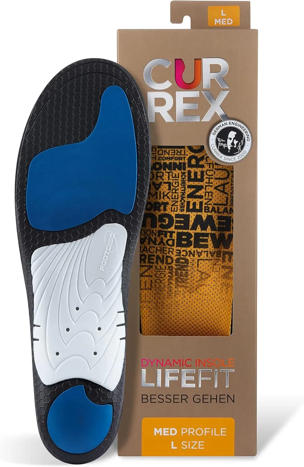 CURREX LIFEFIT - Everyday Comfort & Support Insole, Ball of Foot Support, Foot and Heel Relief, Metatarsal Cushioning Insert for Work and Casual Walking Shoes, Men and Women