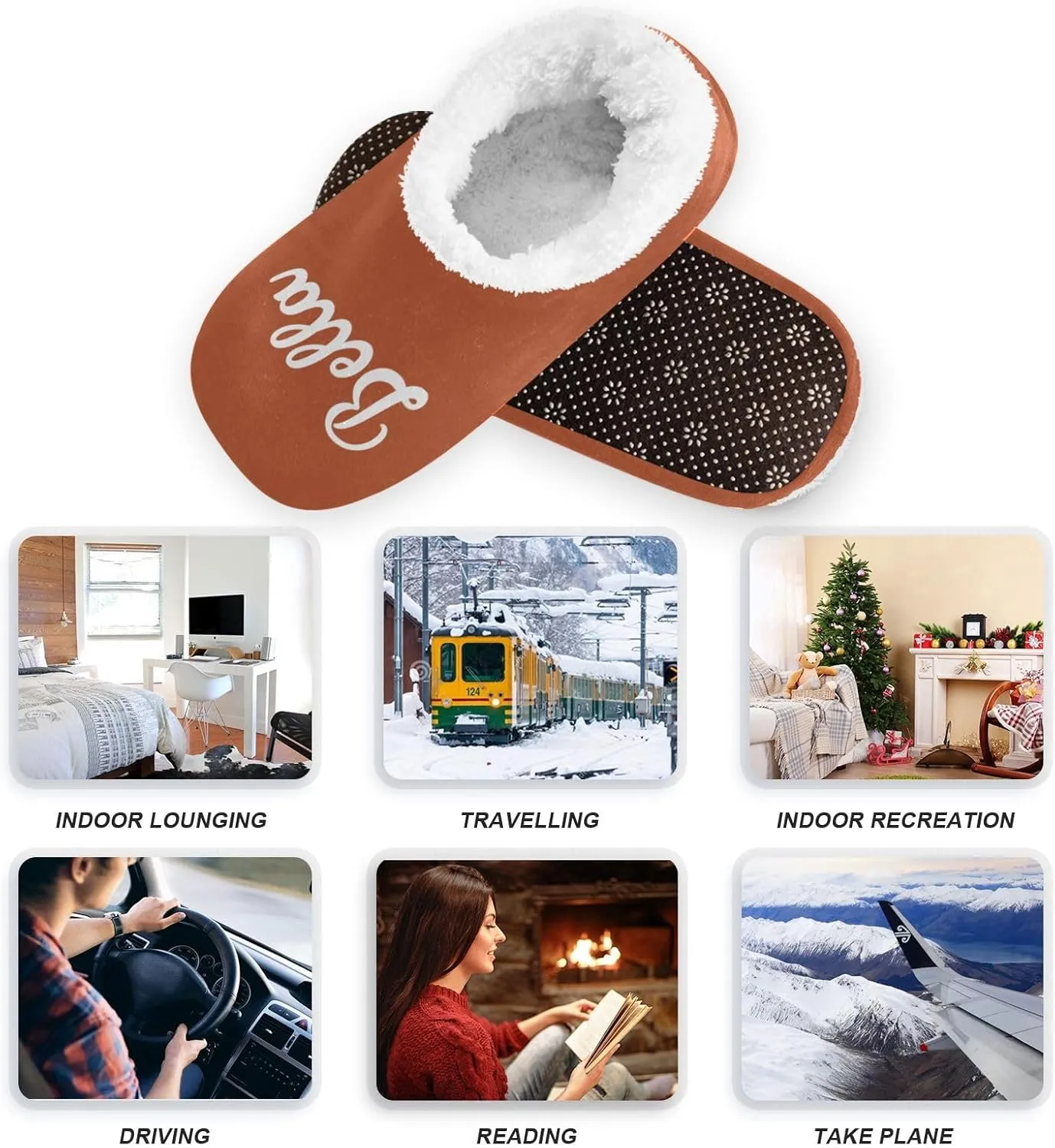 Custom House Slippers for Women Men Personalized Non-Slip Soft Sole Slippers