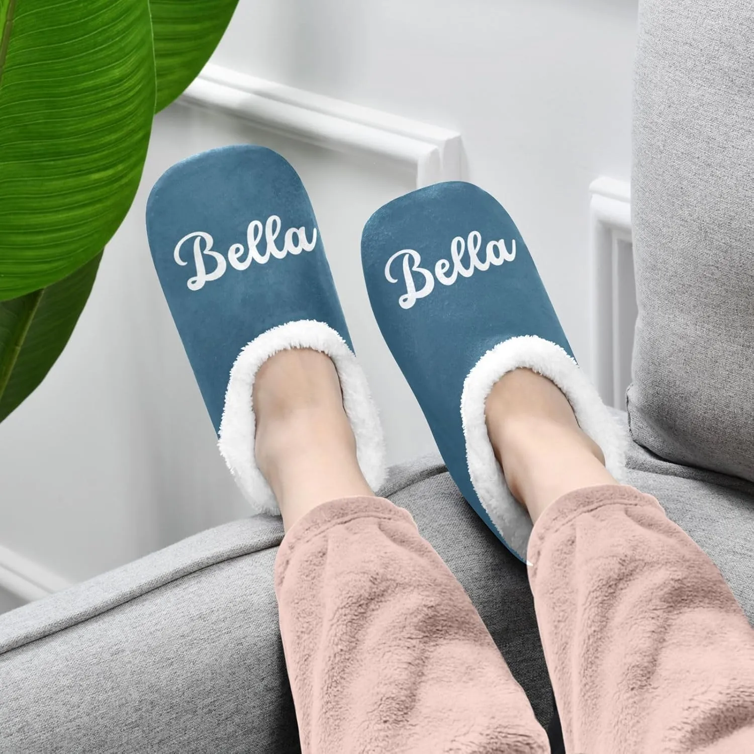 Custom House Slippers for Women Men Personalized Non-Slip Soft Sole Slippers
