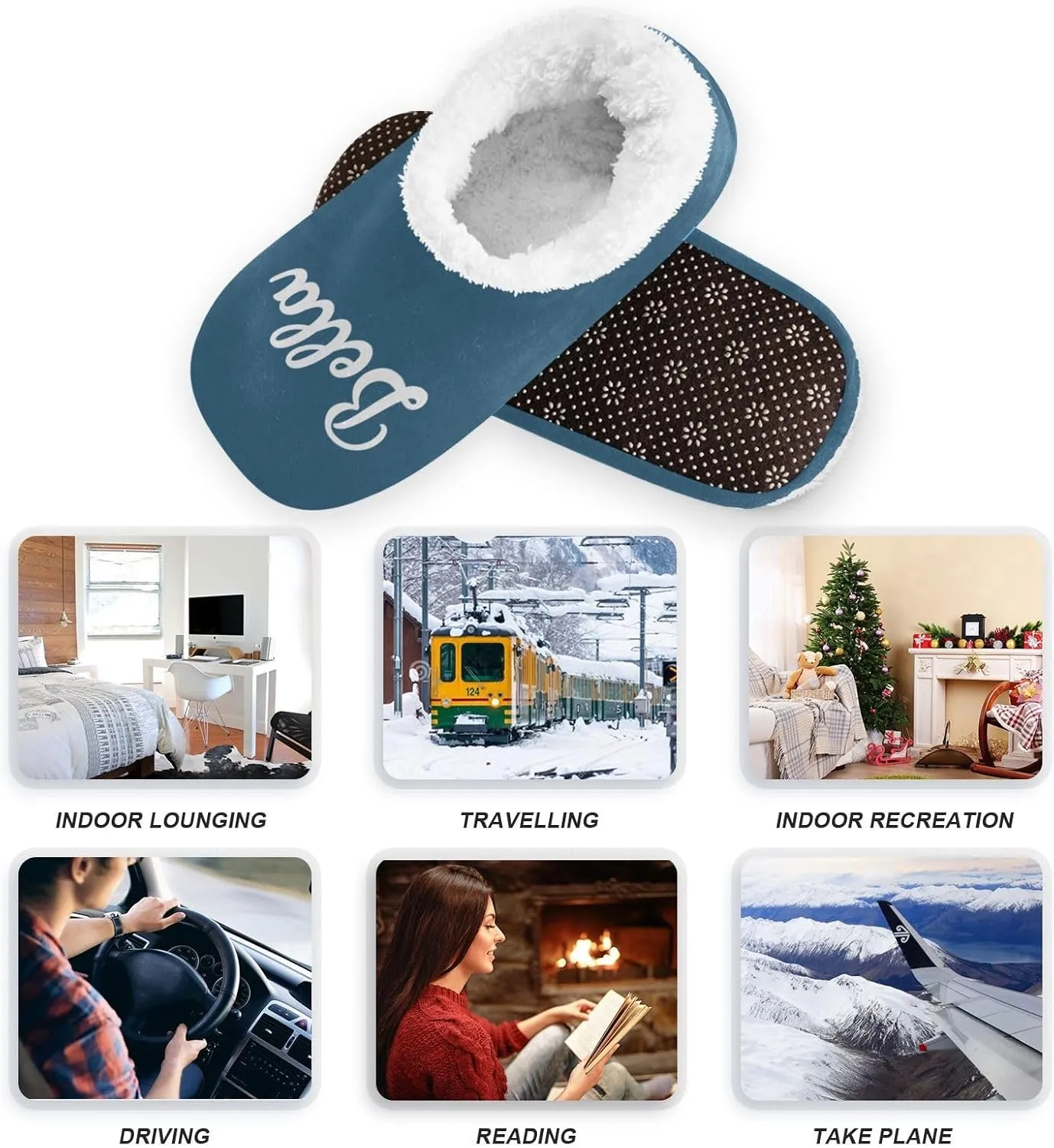 Custom House Slippers for Women Men Personalized Non-Slip Soft Sole Slippers