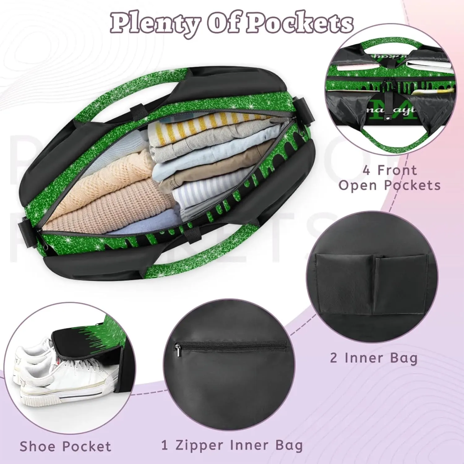 Custom Name Yoga Mat Bag for Women Personalized Sports Gym Duffle Shoulder Bags for Travel Pilates