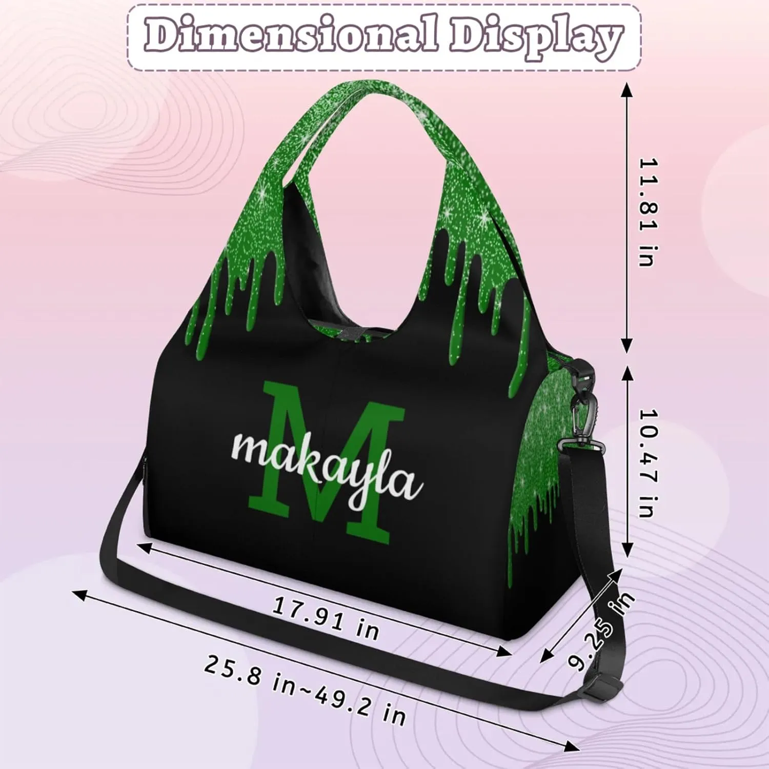 Custom Name Yoga Mat Bag for Women Personalized Sports Gym Duffle Shoulder Bags for Travel Pilates