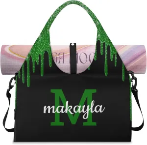 Custom Name Yoga Mat Bag for Women Personalized Sports Gym Duffle Shoulder Bags for Travel Pilates