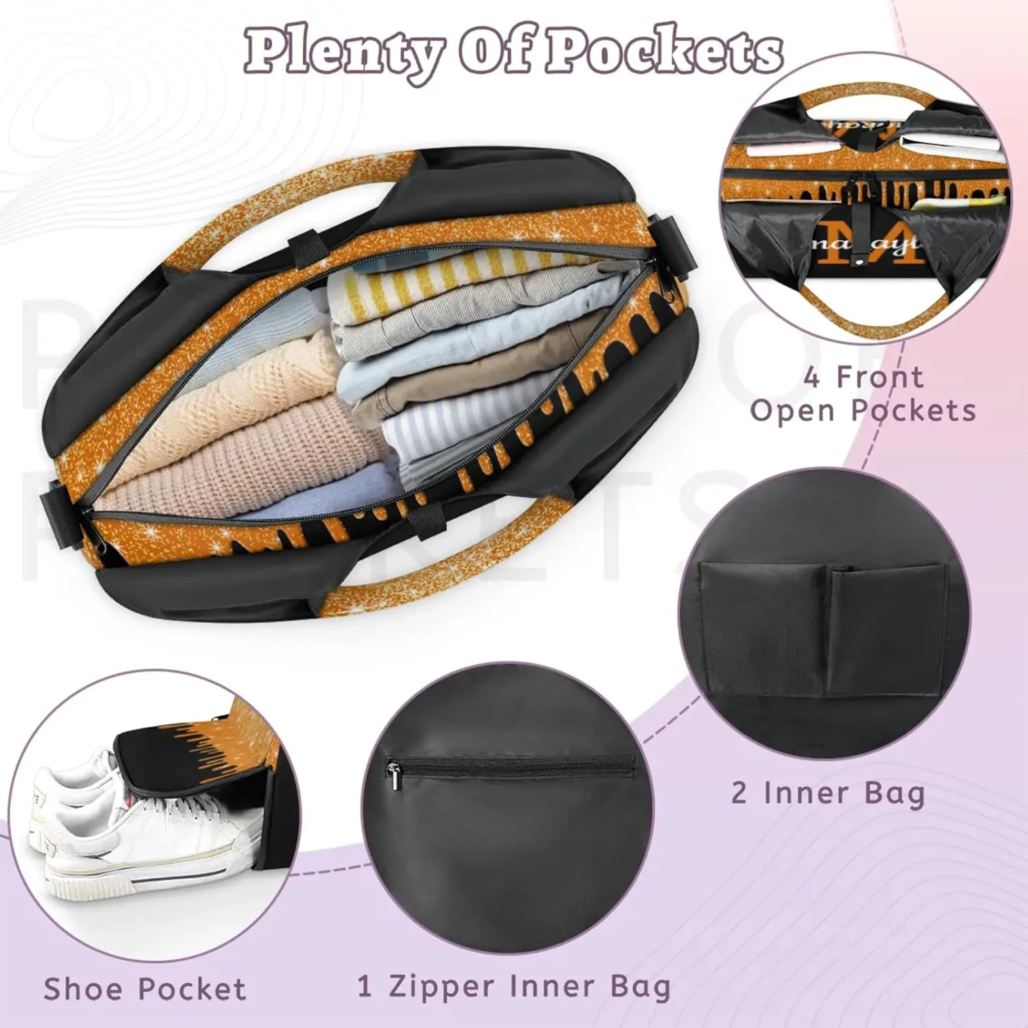 Custom Name Yoga Mat Bag for Women Personalized Sports Gym Duffle Shoulder Bags for Travel Pilates