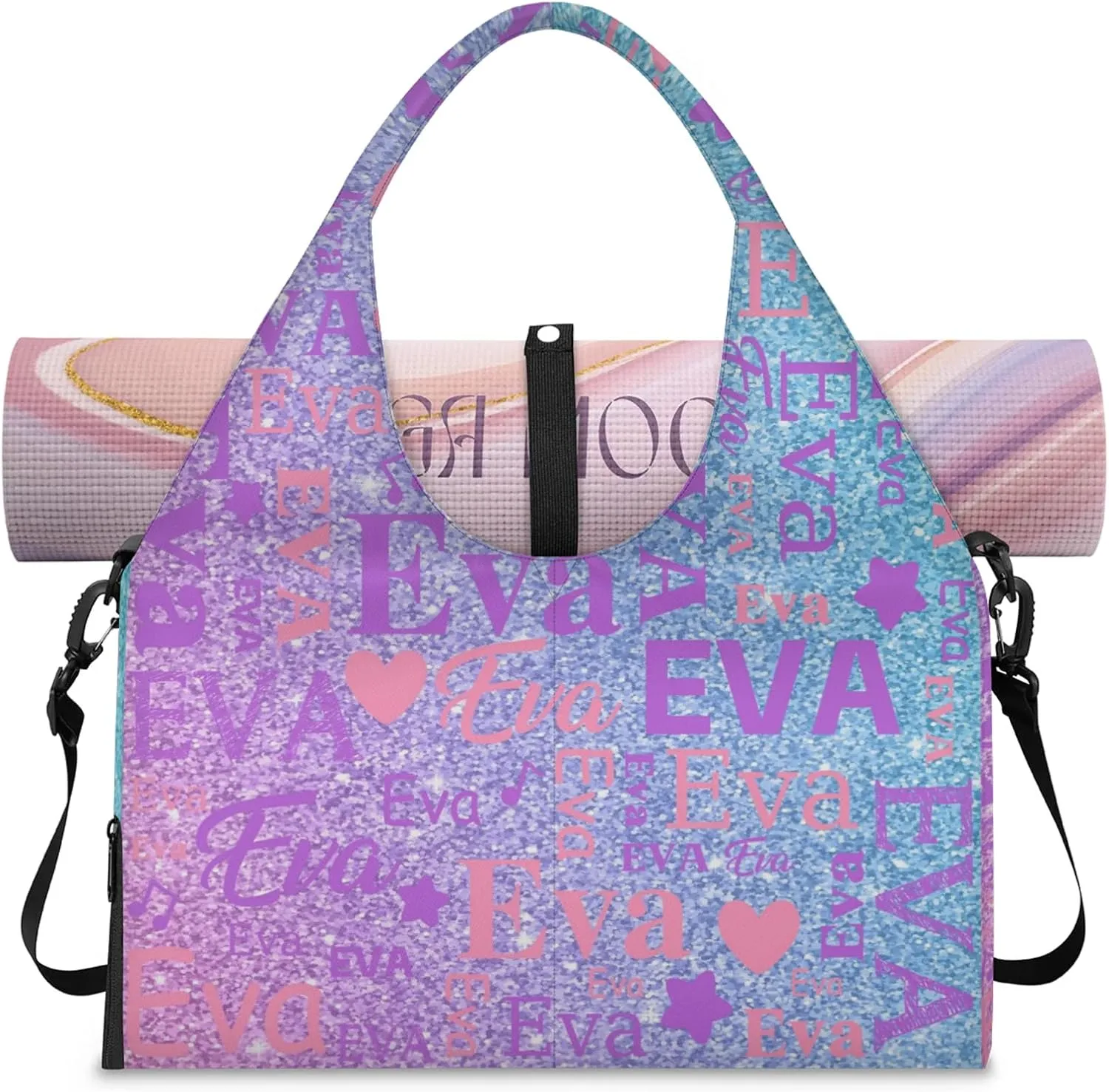 Custom Women Dance Ballet Duffle Bag Personalized Name Yoga Mat Sport Gym Bags
