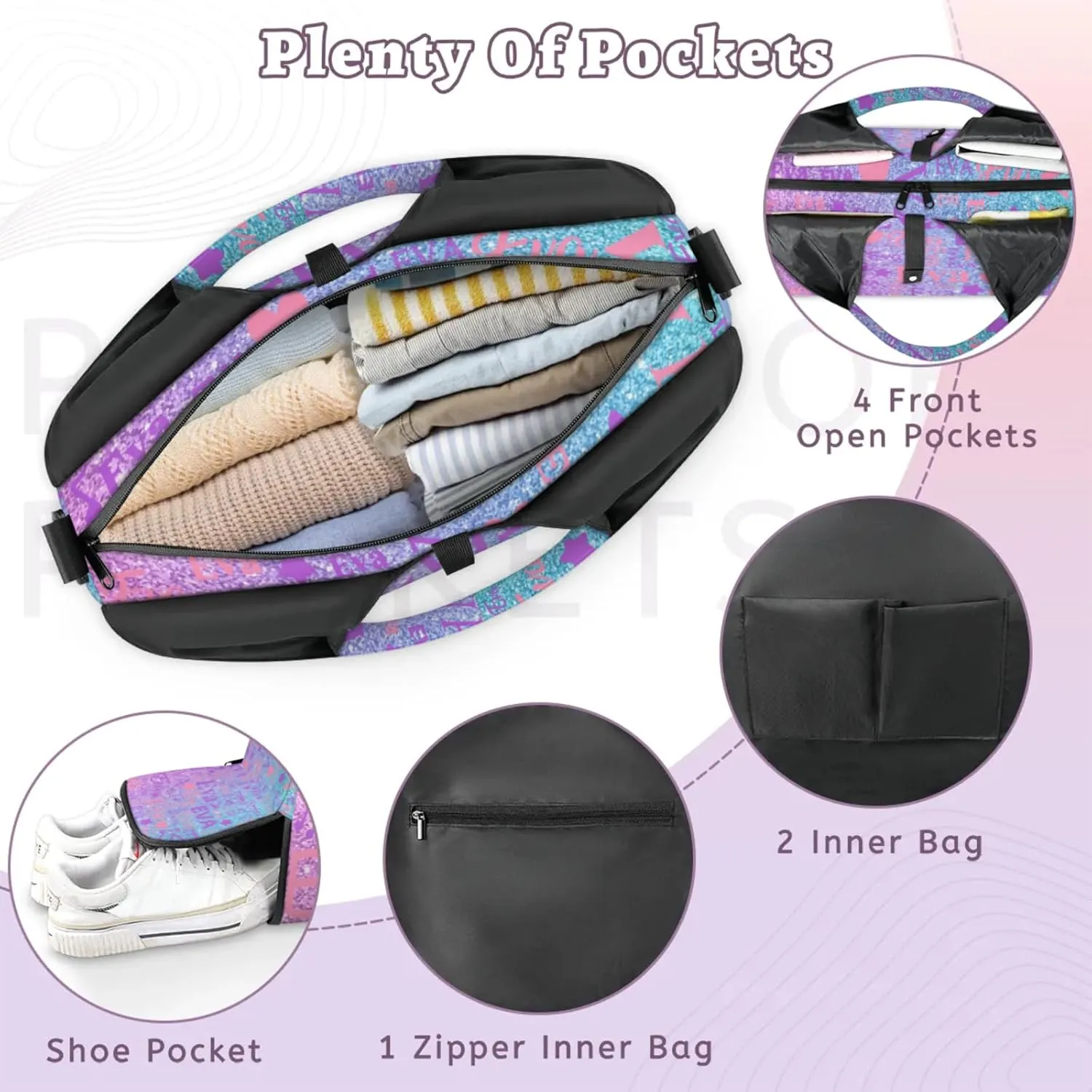 Custom Women Dance Ballet Duffle Bag Personalized Name Yoga Mat Sport Gym Bags