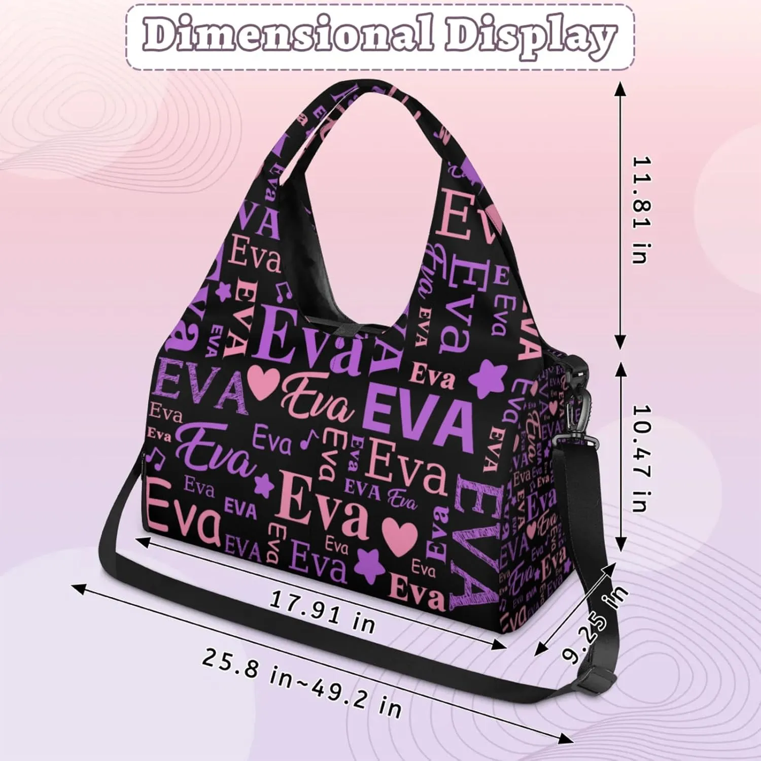 Custom Women Dance Ballet Duffle Bag Personalized Name Yoga Mat Sport Gym Bags