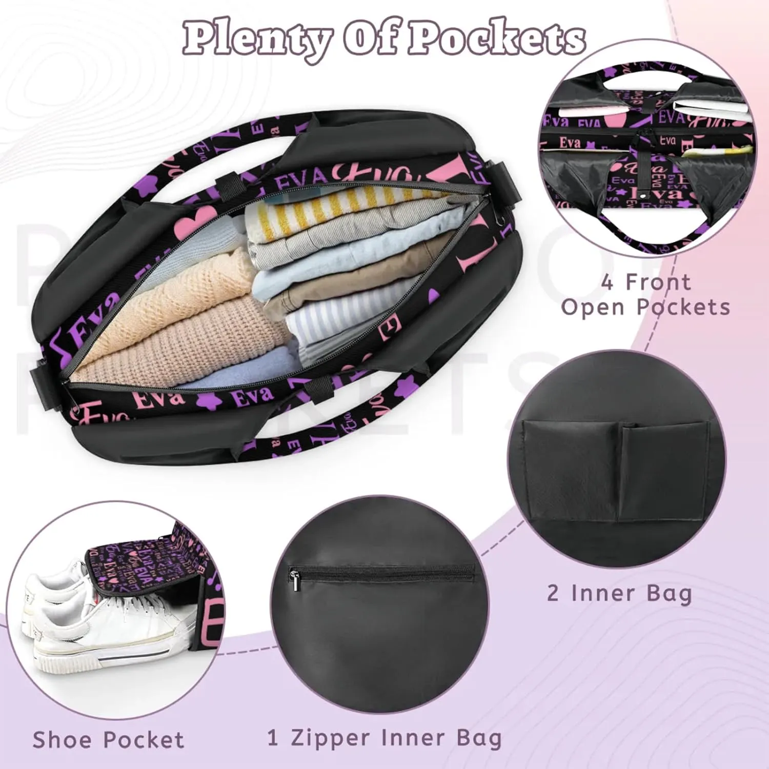 Custom Women Dance Ballet Duffle Bag Personalized Name Yoga Mat Sport Gym Bags