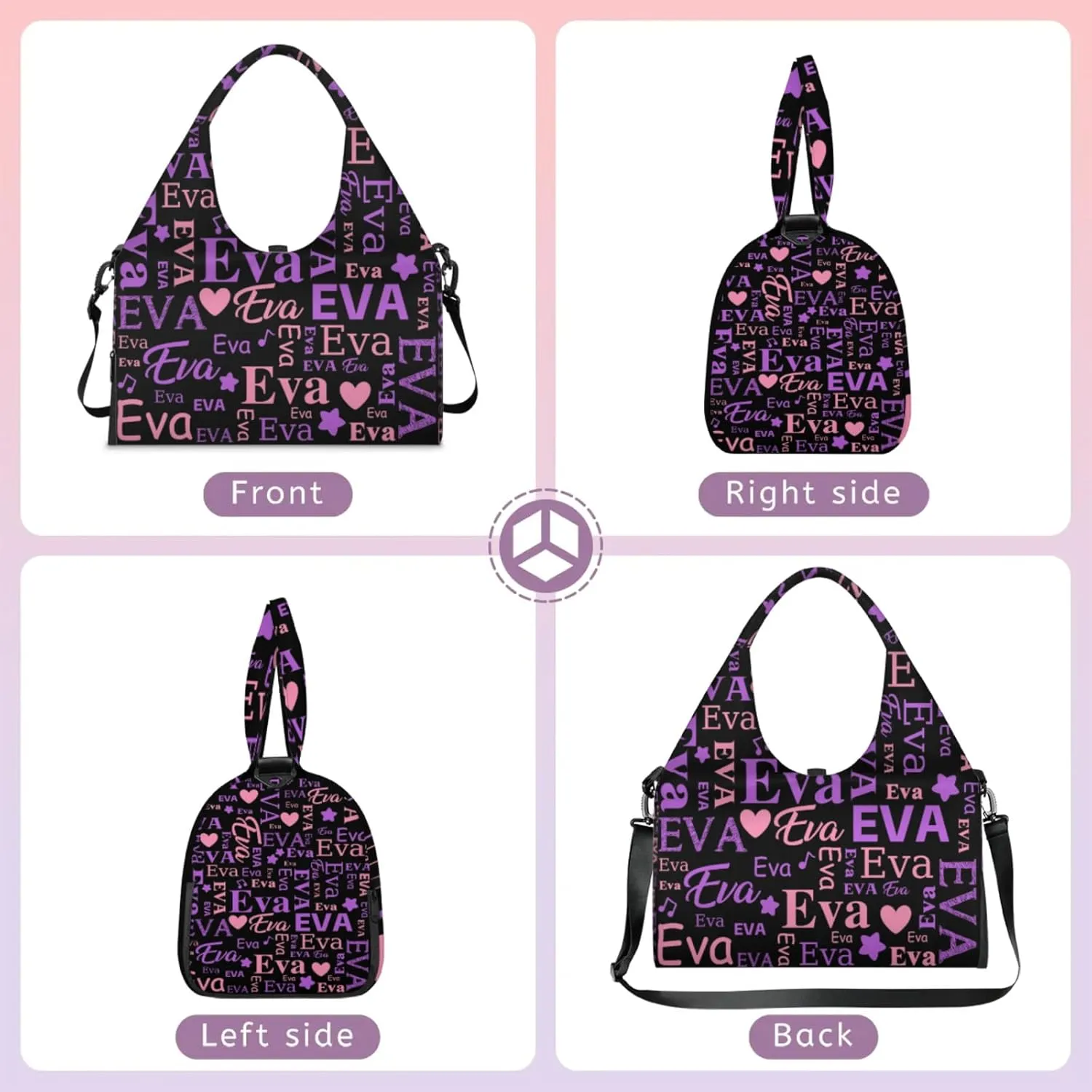 Custom Women Dance Ballet Duffle Bag Personalized Name Yoga Mat Sport Gym Bags