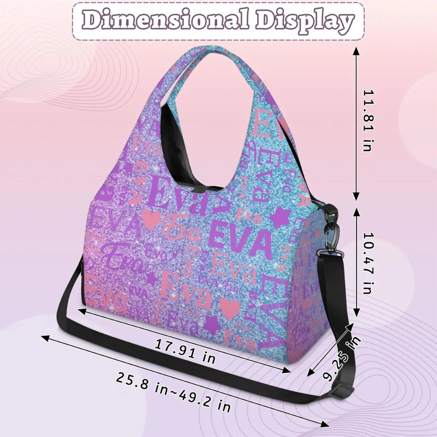 Custom Women Dance Ballet Duffle Bag Personalized Name Yoga Mat Sport Gym Bags