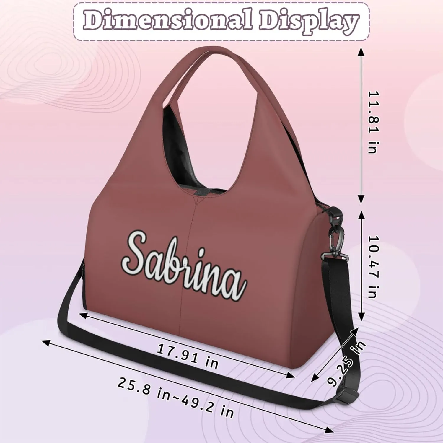 Custom Yoga Mat Gym Bag Tote Bag for Women Travel Workout Personalized Name Pilates Duffle Bag