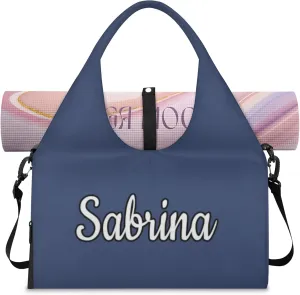 Custom Yoga Mat Gym Bag Tote Bag for Women Travel Workout Personalized Name Pilates Duffle Bag